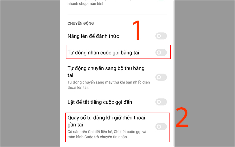 Tắt c&aacute;c t&iacute;nh năng